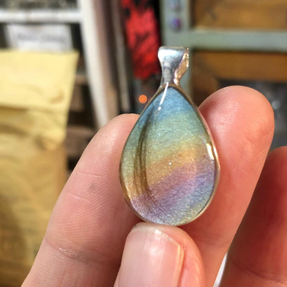 Hand cast rainbow pendant