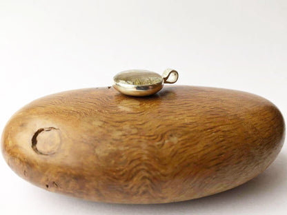 Medium hand cast sterling silver round pendant