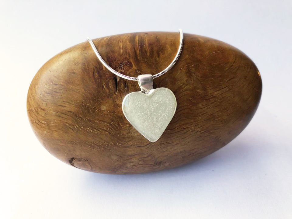 Large hand cast sterling silver heart pendant