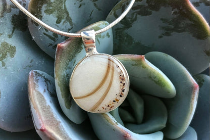 Medium hand cast sterling silver round pendant